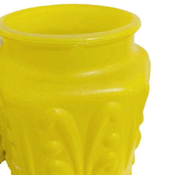 Vintage 1972 Imperial Glass Yellow & Amber Atterbury Scroll Show Off Jars - Picture 8 of 9